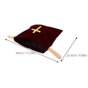 FRCOLOR Embroidered Cross Pattern Church Offering Bag Large Capacity Pouch For Church Missions Baptism Christening And First Communion Ceremonies