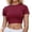 Wine, variant on Fgnfyis Womens Short Sleeve Tops Women's Casual Short Sleeve Crop T Shirt Round Neck Basic Solid Top for Spring Summer Everyday Wear T Shirts for Women Green M