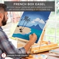 thumbnail image 3 of 32pc Beginners Kit Portable Wooden Folding Adjustable Sketch Box Artist Tripod for Painting, Drawing w/Acrylic Paints, Brushes, Canvases, Palettes - Grey, 3 of 14