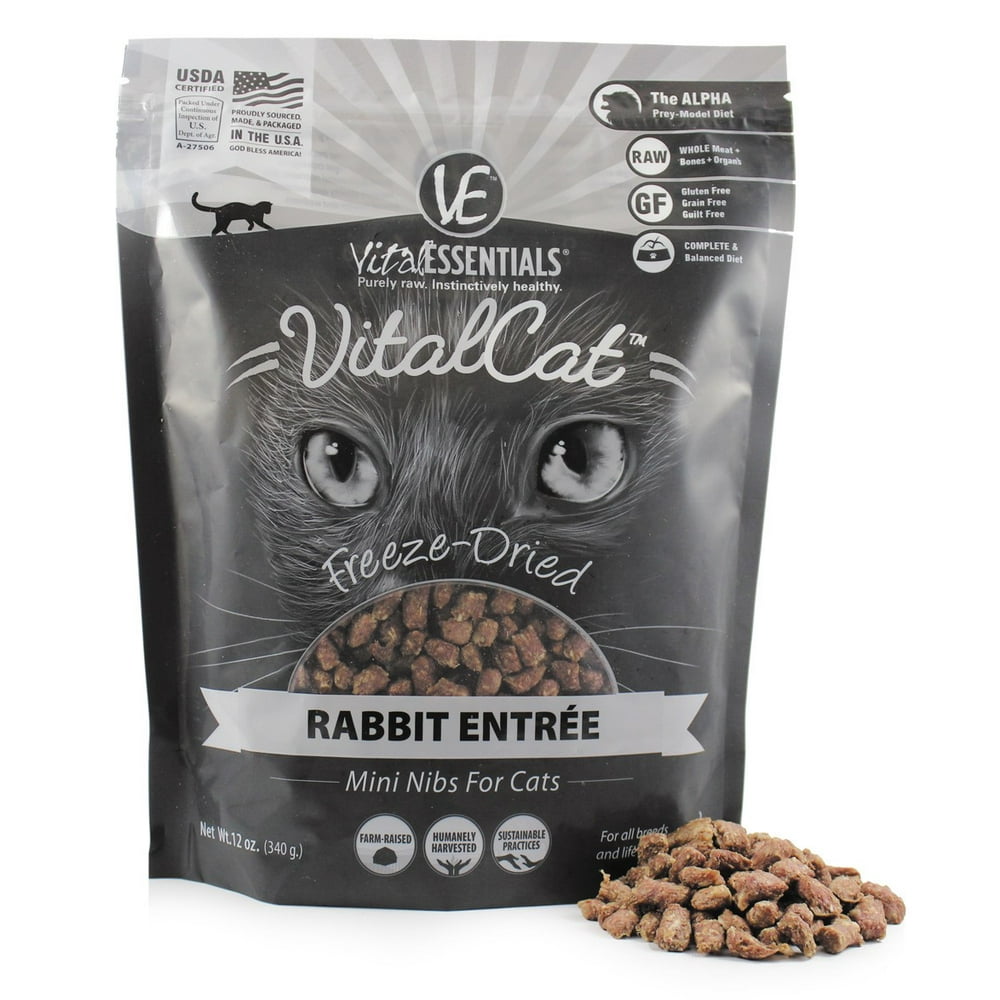 Vital Cat Vital Essentials FreezeDried Rabbit Mini Nibs Grain Free