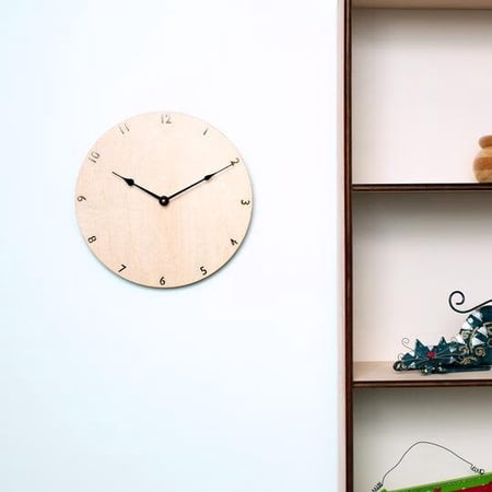 Brooke Harbor 12 Numbered, Round Wood Clock, Black Hands