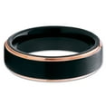 thumbnail image 2 of 6mm Black Tungsten Wedding Ring,Black Wedding Band,Rose Gold Tungsten Ring,Engagement Ring,Comfort Fit, 2 of 4