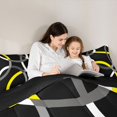 thumbnail image 4 of Manfei Black Yellow Circle Twin Comforter Sets,Aesthetic Minimalist Bedding Set, Black Reversible 2-Piece, 1 Comforter and 1 Pillowcase, 4 of 6