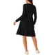 thumbnail image 3 of INSPIRE CHIC Vestido Casual Babydoll de Mujer con Bolsillos de Manga Larga Cuello Redondo Vestido Flowy M Negro, 3 of 5
