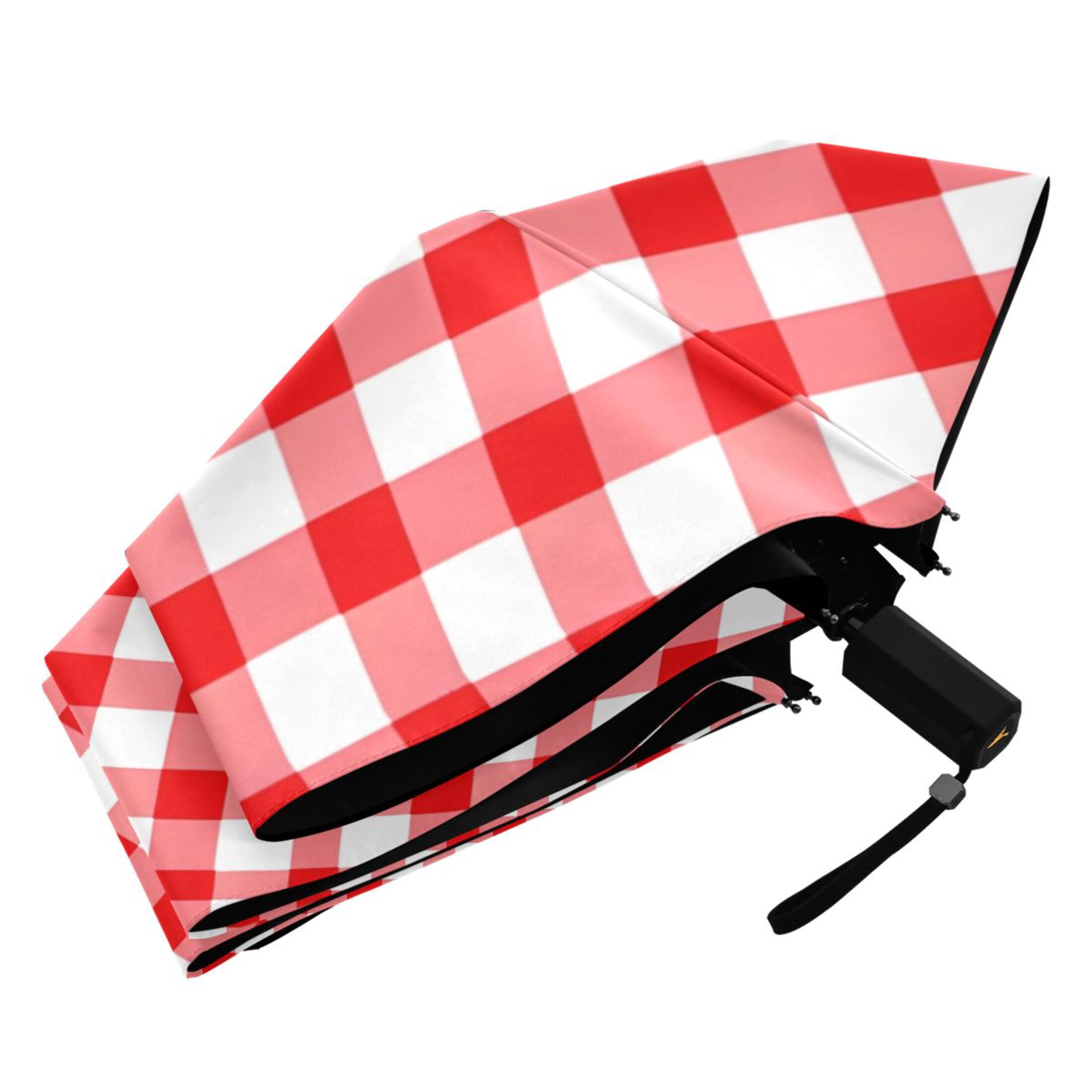 ALAZA Checkered Grid-d3 UPF 50+ Compact Folding Umbrella for Rain Travel Umbrella Packable