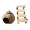 thumbnail image 3 of Casa de hámster de coco, coco para hámster, esconderse para dormir, correr con escalera, cueva para mascotas para jerbos, Chinchilla, Lemmings, rata, 3 of 9