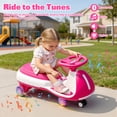 thumbnail image 4 of iRerts 12V Electric Wiggle Car with Pedal, Ride on Toy 2 in 1 Swing Car, Ride on Wiggle Car with Flashing PU Wheels, Bluetooth Music, 5MPH Max Speed, Kids Car for Boys Girls Ages 3-8 Gifts, Rose Red, 4 of 10