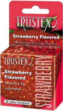 Trustex Flavored Lubricated Condoms - 3 Pack - Strawberry