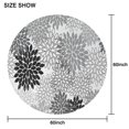 thumbnail image 6 of Black Floral and Petal Pattern Round Tablecloth 60"x60",Wrinkle Wipeable Table Cloth for Kitchen Dining Room Picnic Patio Party, 6 of 6