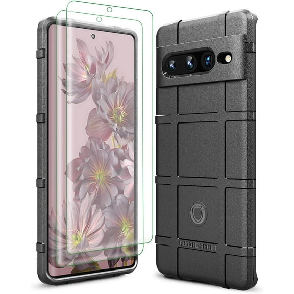 Pixel 7 Pro Case Google 7 Pro Case with 2* Screen Protector Heavy Duty Shock Absorption Phone Cases Impact Resistant Protective Cover for Google Pixel 7 Pro(New Black)
