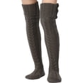 thumbnail image 4 of Dalrosia 12Pairs Women's Cable Knitted Thigh High Boot Socks Extra Long Winter Stockings Over Knee Leg Warmers, 4 of 5