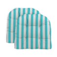 thumbnail image 1 of RSH Decor - Indoor / Outdoor 2- Large Piece Tufted Wicker Cushion Set Made with Cancun & White Cabana Stripe Fabric, 1 of 5