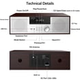thumbnail image 3 of LONPOO Stereo Shelf System for Home, Vintage CD Player 40W RMS Micro Mini System with Remote Control, Bluetooth, FM Radio, USB MP3 Playback & Aux-in,, 3 of 9