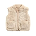 thumbnail image 1 of Aunavey Baby Girls Boys Faux Fur Sleeveless Vest Coat Lightweight V-Neck Short Gilet for Toddler, 1 of 7