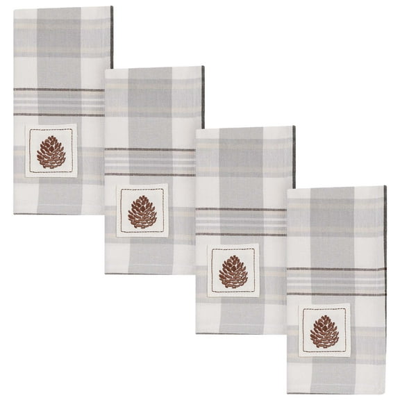 Park Designs Ponderosa Pine Cream Plaid Napkin Set of 4