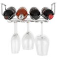 thumbnail image 3 of Wallniture Piccola Wine Rack and Glasses Holder Under Cabinet Bottle and Stemware Glass Metal Hanger, Chrome, Set of 2, 3 of 7