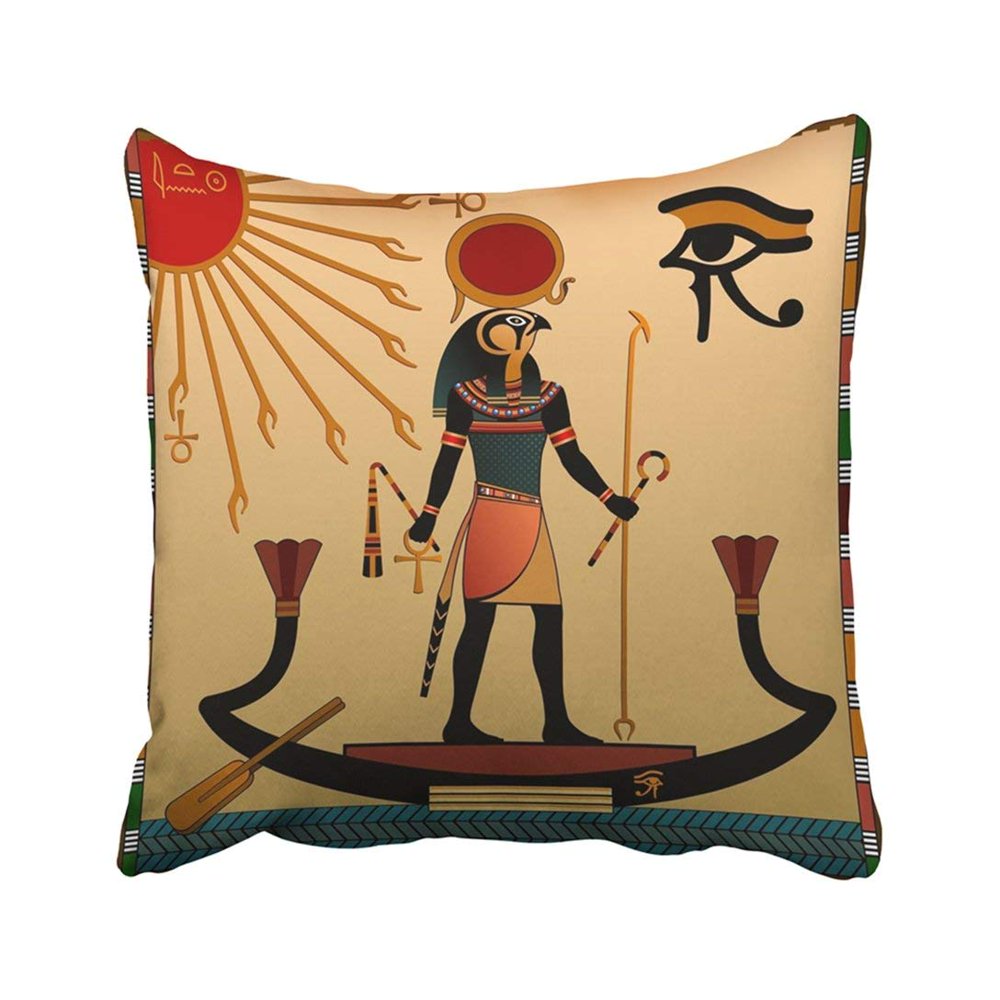 WOPOP Egyptian Religion Of Ancient Egypt The Gods Aten And Ra In Solar Bark Sun Hieroglyph
