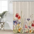 thumbnail image 4 of Shower Curtain Waterproof Shower Curtain for Bathroom,Bathtub,Shower, Vintage Watercolor Flowers Lavender Shower Curtain Set with Hooks for Home Decoration 72x72 Inch, 4 of 6