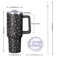 thumbnail image 2 of Black Christmas Candy Cane and Snowflake Pattern Tumbler with Handle and Lid,40oz Double Wall Vacuum Insulated Tumbler,Cups Gift for Women and Men, 2 of 7