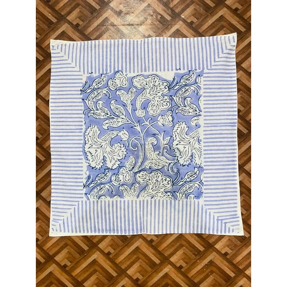 New Era Creation Light Purple Indian Floral Hand Block Printed Cotton Cloth, Dinner, Wedding Events Home Party, Christmas party Napkins Gift