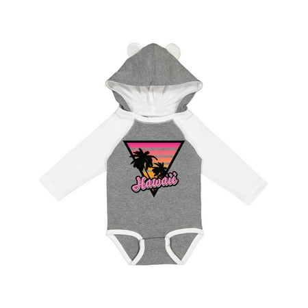 

Inktastic Hawaii with Triangle and Palm Trees Gift Baby Boy or Baby Girl Long Sleeve Bodysuit
