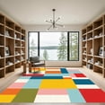 thumbnail image 2 of ODIKA 6'x9' Machine Washable Non-Slip Area Rug, Geometric Red High Traffic Rug, Red, 1058306, 2 of 7