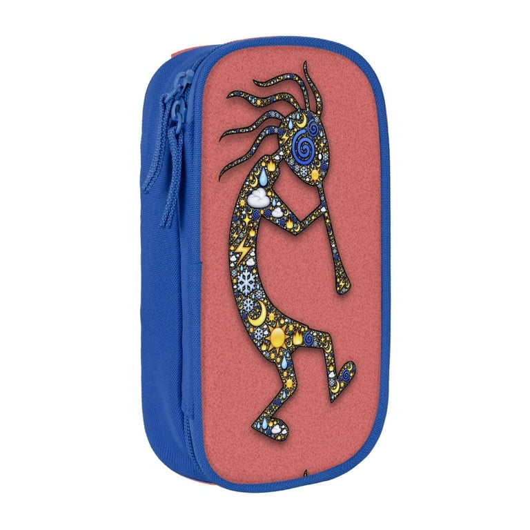 XMXY Kokopelli Trickster American Large Capacity Pencil Case, Portable  Pencil Bags with Compartments Zipper Blue 