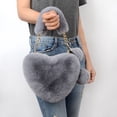 thumbnail image 2 of Bolso de mano con forma de corazón, bonito bolso de peluche tipo bandolera para mujer, 2 of 5
