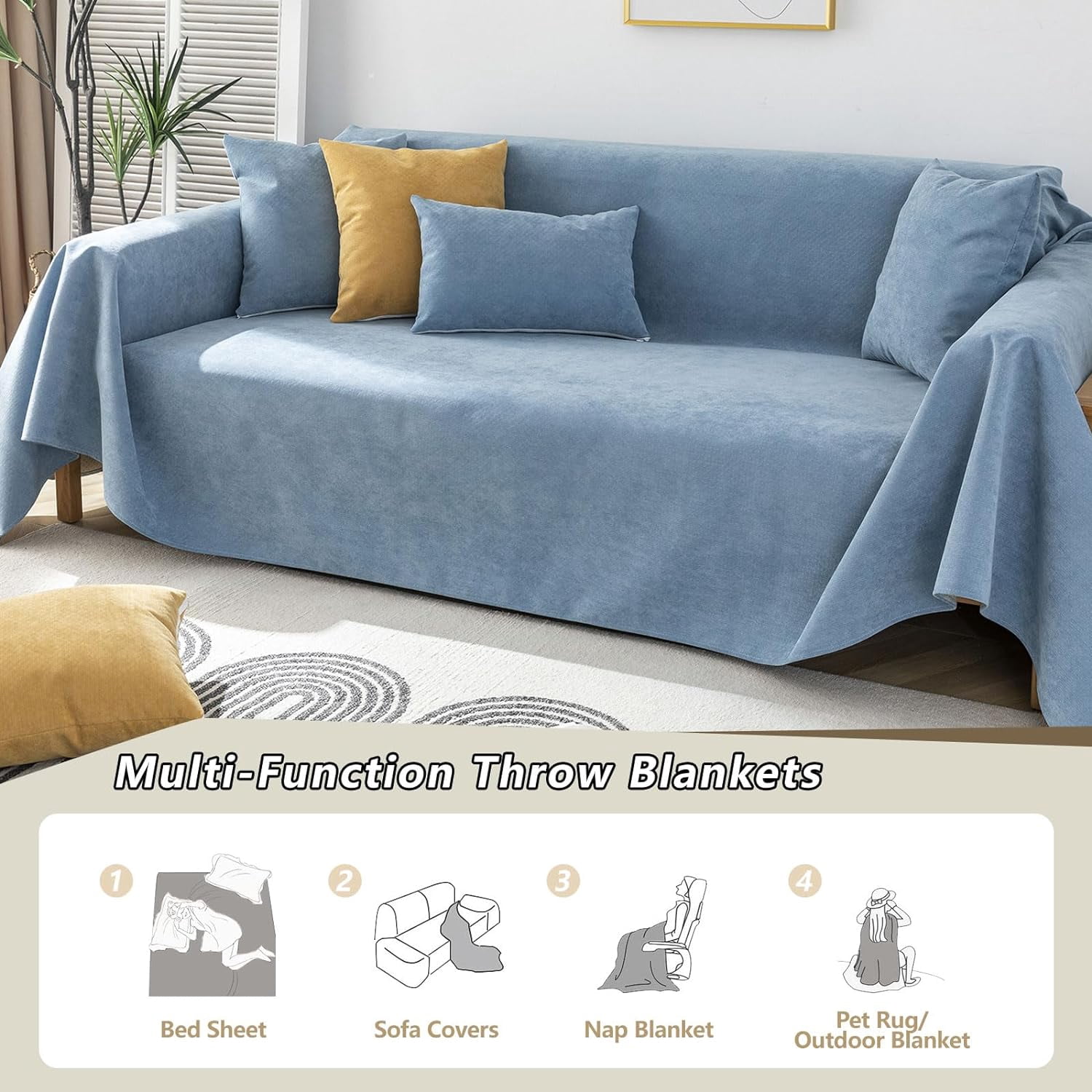 Yumcute Waterproof Sofa Covers for Dogs 100% Water Resistant Slipcover Furniture Protector for 3 Cushion Couch Thick Sectional Couch Covers Living Room Non-Slip