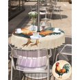 thumbnail image 5 of nqOlkjepod Farmhouse Rooster Outdoor Tablecloth with Umbrella Hole & Zipper, Vintage Country Animals Print Round Table Cover 54 Inch, Dining Waterproof Table Cloth Protector for Patio/Party/Picnic, 5 of 7