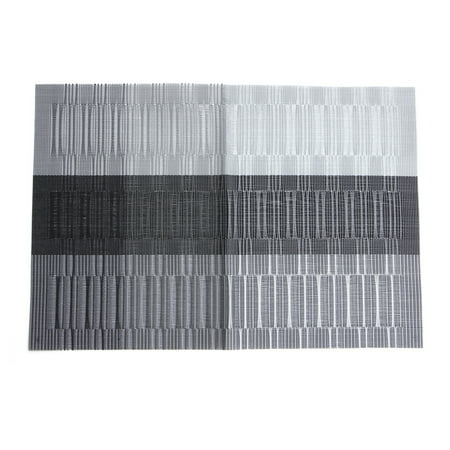 

Progressive Shade Bamboo Strip Jacquard Weave PVC Placemat Dining Table Mat Pad