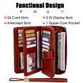 thumbnail image 6 of KeesonKimi Female Elegant Large Capacity Purse and Credit Card Holder, Wine Red, 6 of 7
