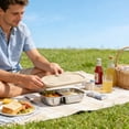 thumbnail image 5 of Stainless Steel Bento Box With Silicone Lid 500 ML Two-Compartment Lunch Container 7.48 inches x 4.65 inches x 1.61 inches, 5 of 6