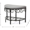 thumbnail image 3 of Mango Steam Heather Gray Shoe Bench - Vanity Seat for Makeup Room, Dressing Stool, Entryway Bench - Powder Coated, Upholstered, Space Saving, 3 of 19