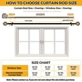thumbnail image 2 of Bronze Curtain Rods for Windows 72 to 144 Inch, USFOOK 7/8 Inch Heavy Duty Long Curtain Rods, Telescoping Splicing Drapery Rods with Twisted Cage Finials, 2 of 8