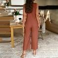 thumbnail image 5 of GILIGEGE Women Wide Leg One Piece Jumpsuit Sleeveless Loose Baggy Dressy Button Down Romper Casual Summer Outfits with Pocket Linen Overalls for Women Loose Baggy Romper Summer Outfits with Pocket, 5 of 5