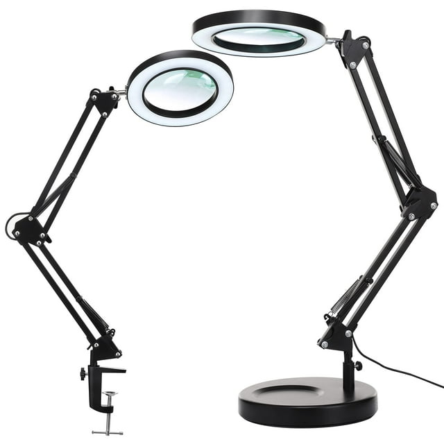 Lupa KIRKAS 10X con luz y soporte negra