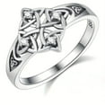 thumbnail image 2 of Knot Brass with Crystal Rhinestone Finger Rings Silver Size 8(18.1mm), 2 of 3