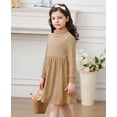 thumbnail image 6 of Lanbubble Girls Long Sleeve Turtleneck Dress Soft Knitted A Line Fall Winter Dress 2-7 Years, 6 of 8