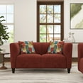 thumbnail image 5 of Roundhill Furniture Della 2-Piece Living Room Set, Sofa and Loveseat, Red, 5 of 14