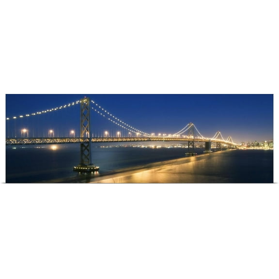 Great BIG Canvas | Rolled Scott Stulberg Poster Print entitled The Oakland Bay Bridge after dark in San Francisco
