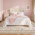 thumbnail image 3 of Toyoso 6x9 Traditional French Country Floral Rug - Large Cream & Rose Silicone Area Carpet, 0.25" Low Pile Machine Washable Non-Slip Rug, Classic Bordered Stain Resistant Rug for Living Room, 3 of 9