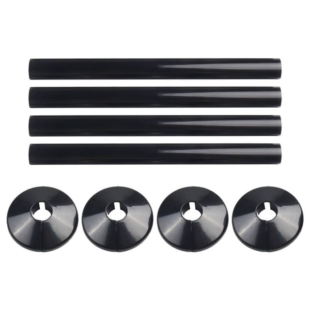 8pc Pipes Radiator Pipe Covers sleeve 15mm Collars Cut Fit Bathroom Chrome Effec