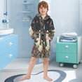 thumbnail image 5 of FORMRS Niños Bathrobe Unisex Hooded Robe Soft Plush Pajamas Sleepwear, Size 2-3T, Happy Ghost, 5 of 7