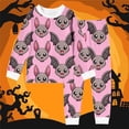 thumbnail image 2 of Weebloom Halloween Little Girls Pajamas Cute Bat Boys Pajama Set Long Sleeve Sleepwear Nightwear Pjs Loungewear Pink 5Y, 2 of 4