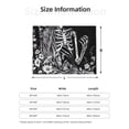 thumbnail image 5 of Qekee Gothic Skull Floral Art Print Throw Blanket, Flannel Home Decor, All Season Reversible Sherpa Bedding-50"x40", 5 of 6