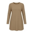 thumbnail image 6 of Nowekniz Womens Plus Size Long Sleeve Round Neck Tshirt Dress,Spring Summer Fall Versatile Daily Shirts, 6 of 6