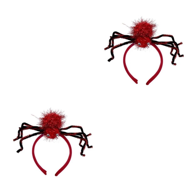 sweethay Diadema de Halloween, diadema de araña de patas largas, accesorios complicados, tocado, casa embrujada, atmósfera festiva, rojo 2Conjunto