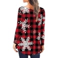 thumbnail image 3 of MesaSe Tunique de Noël Imprimée Col Rond pour Femmes Boutons Manches Longues Blouse Ample, 3 of 6