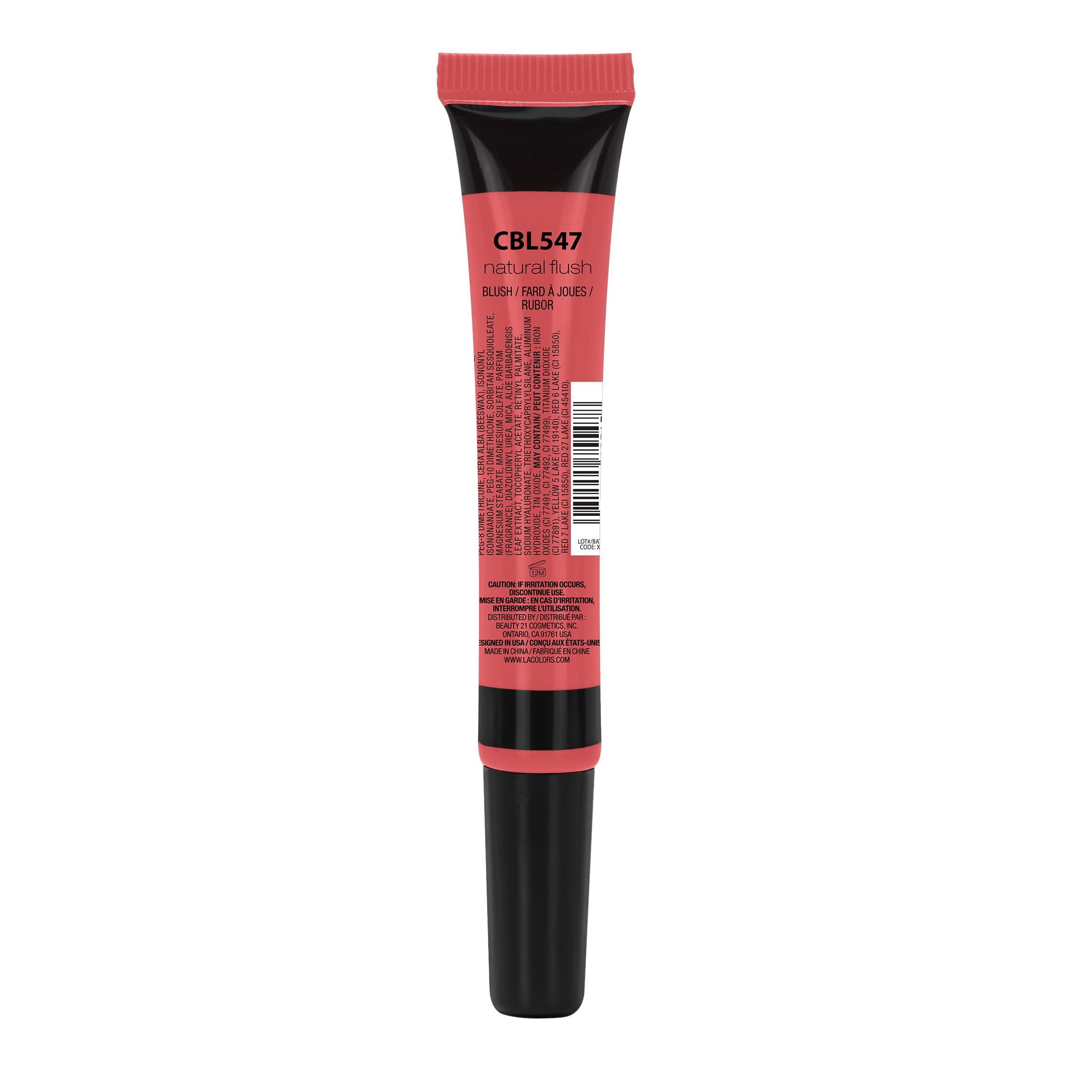 (4 pack) L.A. COLORS Blush, Cream Blush with Brush, Natural Flush, Pink Shade, 0.42 fl oz
